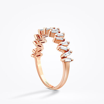 0.32 Karat Pırlanta Baget Yarımtur Yüzük - Baroni Diamond (1)