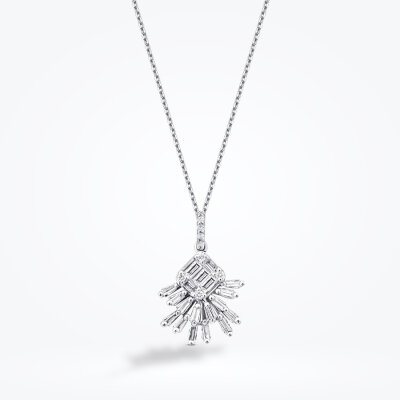 0.33 Karat Pırlanta Baget Kolye - Baroni Diamond