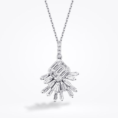 0.33 Karat Pırlanta Baget Kolye - Baroni Diamond (1)