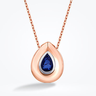 0.34 Karat Damla Safir Kolye - Baroni Diamond (1)