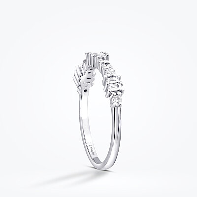 0.34 Karat Pırlanta Baget Detaylı Yüzük - Baroni Diamond (1)