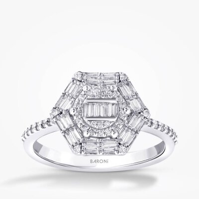 0.34 Karat Pırlanta Baget Yüzük - Baroni Diamond