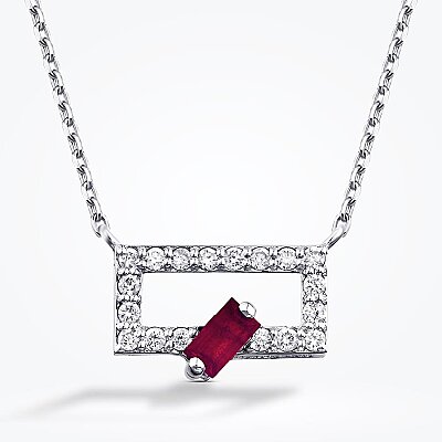 0.34 Karat Pırlanta Yakut Kolye - Baroni Diamond (1)