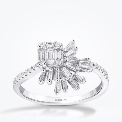 0.36 Karat Pırlanta Baget Yüzük - Baroni Diamond