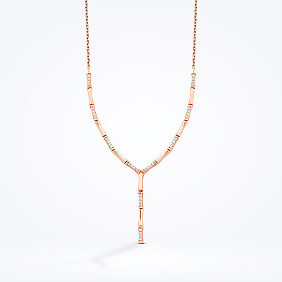 0.37 Karat Pırlanta Uzun Sarkan Taşlı Trend Kolye - Baroni Diamond