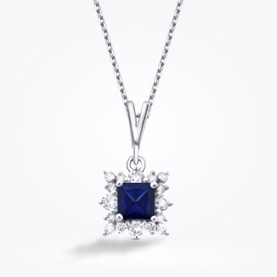 0.38 Karat Pırlanta Safir Kolye - Baroni Diamond (1)