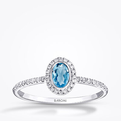 0.40 Karat Pırlanta Blue Topaz Yüzük - Baroni Diamond