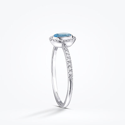 0.40 Karat Pırlanta Blue Topaz Yüzük - Baroni Diamond (1)
