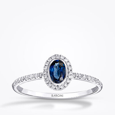 0.40 Karat Pırlanta Safir Yüzük - Baroni Diamond
