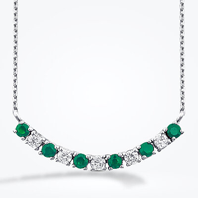 0.40 Karat Pırlanta Zümrüt Kolye - Baroni Diamond (1)