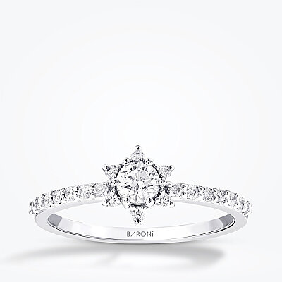 0.43 Karat Pırlanta Lotus Tektaş Yüzük - Baroni Diamond