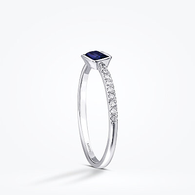 0.43 Karat Pırlanta Safir Yüzük - Baroni Diamond (1)