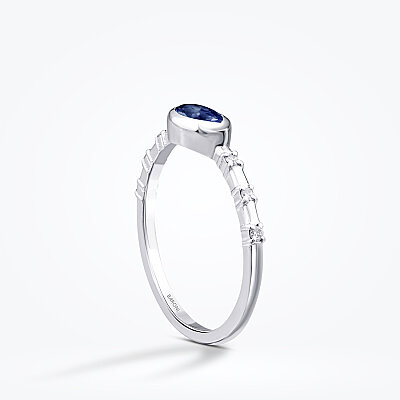 0.43 Karat Pırlanta Safir Yüzük - Baroni Diamond (1)