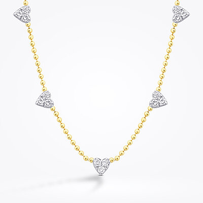 0.44 Karat Pırlanta Kalp Detaylı Kolye - Baroni Diamond (1)