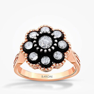 0.48 Karat Elmas Gül Yüzük - Baroni Diamond