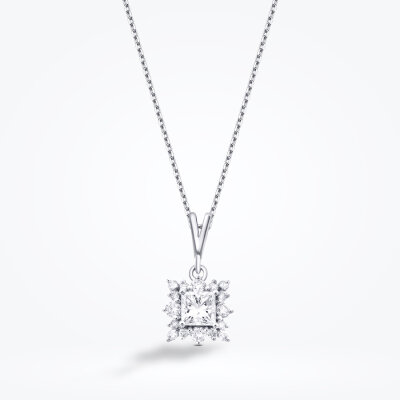 0.48 Karat Pırlanta Kare Kolye - Baroni Diamond