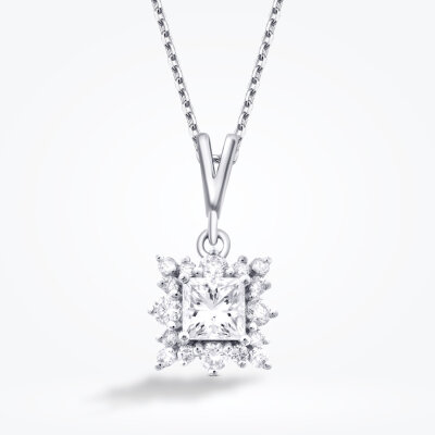 0.48 Karat Pırlanta Kare Kolye - Baroni Diamond (1)