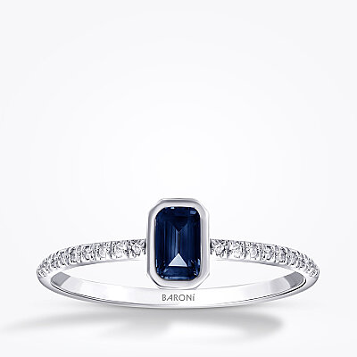 0.48 Karat Pırlanta Safir Yüzük - Baroni Diamond