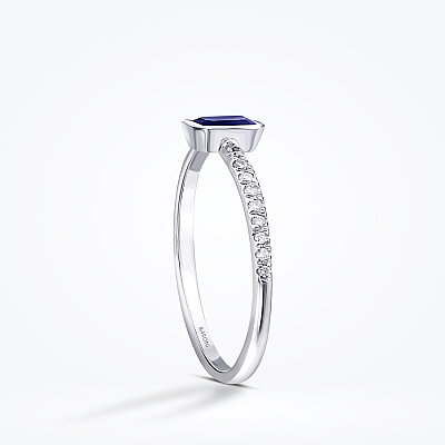 0.48 Karat Pırlanta Safir Yüzük - Baroni Diamond (1)