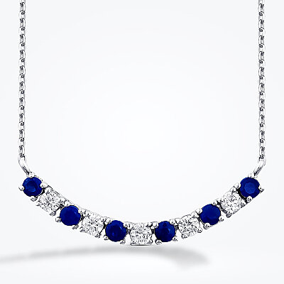 0.49 Karat Pırlanta Safir Kolye - Baroni Diamond (1)