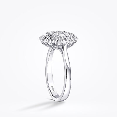 0.50 Karat Pırlanta Baget Taşlı Yuvarlak Yüzük - Baroni Diamond (1)