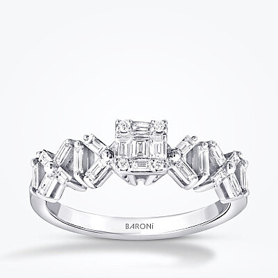0.50 Karat Pırlanta Çarpı Trend Yüzük - Baroni Diamond