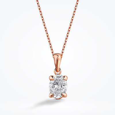 0.50 Karat Pırlanta Oval Tektaş Kolye - Baroni Diamond (1)