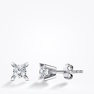 0.50 Karat Pırlanta Tektaş Küpe - Baroni Diamond