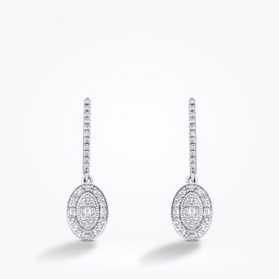 0.51 Karat Pırlanta Baget Taşlı Küpe - Baroni Diamond (1)