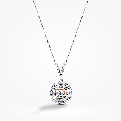 0.52 Karat Pırlanta İki Renkli Kolye - Baroni Diamond