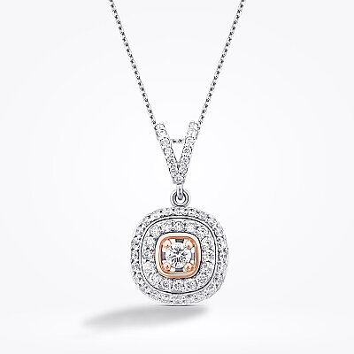 0.52 Karat Pırlanta İki Renkli Kolye - Baroni Diamond (1)