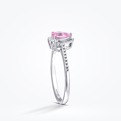 0.52 Karat Pırlanta Pembe Safir Yüzük - Baroni Diamond (1)