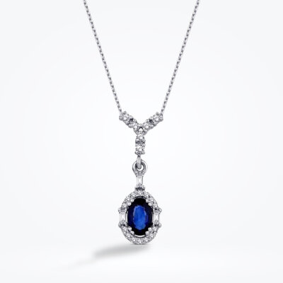 0.52 Karat Pırlanta Safir Kolye - Baroni Diamond (1)