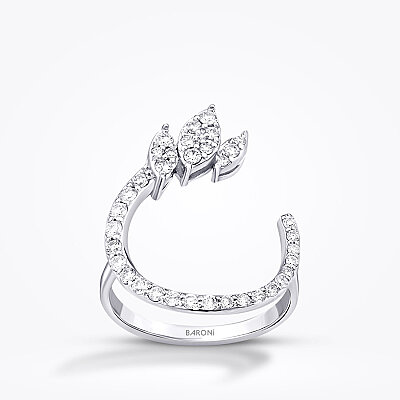 0.52 Karat Pırlanta Yuvarlak Detaylı Yüzük - Baroni Diamond