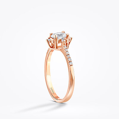 0.53 Karat Pırlanta Oval Lotus Yüzük - Baroni Diamond (1)