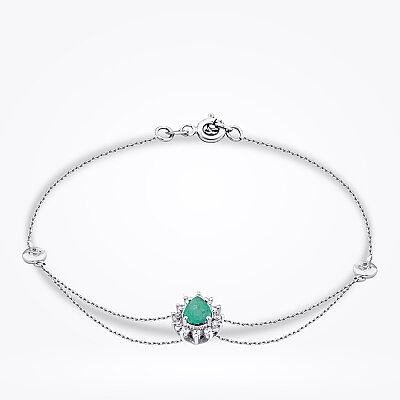 0.53 Karat Pırlanta Zümrüt Bileklik - Baroni Diamond