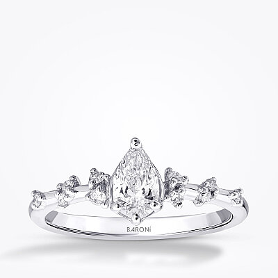 0.54 Karat Pırlanta Damla Tektaş Yüzük - Baroni Diamond