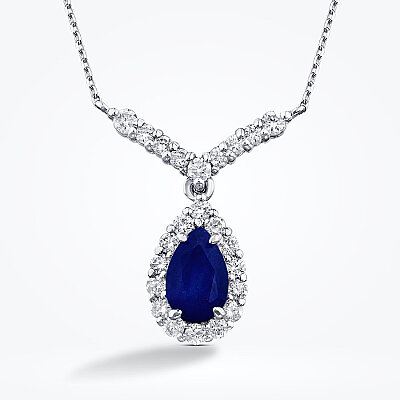 0.55 Karat Pırlanta Safir Kolye - Baroni Diamond (1)