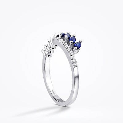 0.56 Karat Pırlanta Safir Yüzük - Baroni Diamond (1)