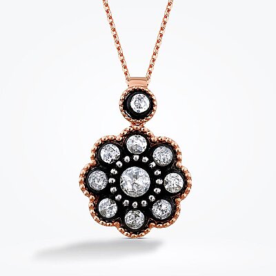 0.58 Karat Elmas Gül Kolye - Baroni Diamond (1)