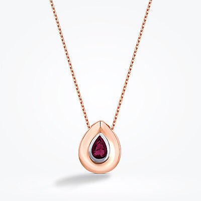 0.59 Karat Damla Yakut Kolye - Baroni Diamond