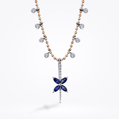 0.59 Karat Pırlanta Safir Kolye - Baroni Diamond (1)