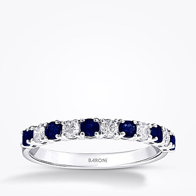 0.59 Karat Pırlanta Safir Yüzük - Baroni Diamond