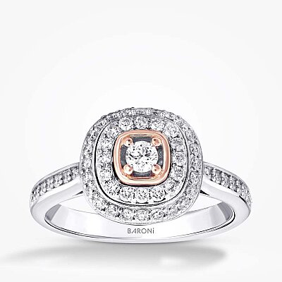 0.60 Karat Pırlanta İki Renkli Yüzük - Baroni Diamond