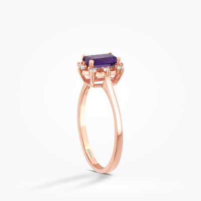 0.62 Karat Pırlanta Emerald Ametist Yüzük - Baroni Diamond (1)