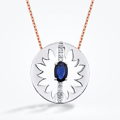 0.62 Karat Pırlanta Safir Kolye - Baroni Diamond (1)