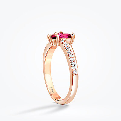 0.62 Karat Pırlanta Yakut Kelebek Yüzük - Baroni Diamond (1)