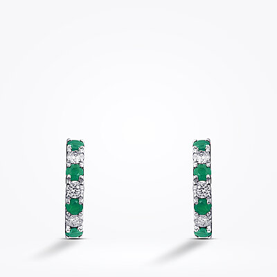 0.62 Karat Pırlanta Zümrüt Halka Küpe - Baroni Diamond (1)