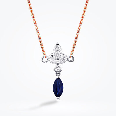 0.63 Karat Pırlanta Safir Kolye - Baroni Diamond (1)