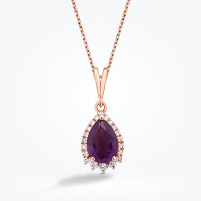 0.64 Karat Pırlanta Ametist Kolye - Baroni Diamond (1)
